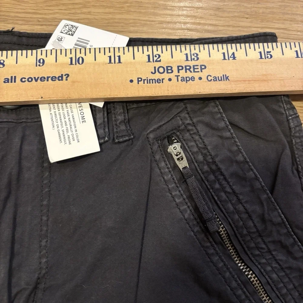 American Eagle Cargo Pants Women's 6 Short Wide Leg Black Baggy Utility Stretch - Picture 10 of 16